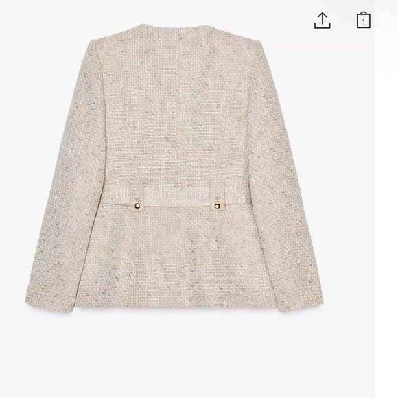 ZARA BELTED TEXTURED BLAZER - Picture 11 of 13